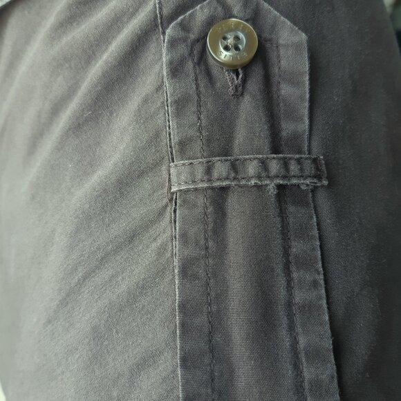 Perry Ellis SZ M Chocolate Brown 100% Cotton Men's LS Cargo Shirt - Picture 6 of 15